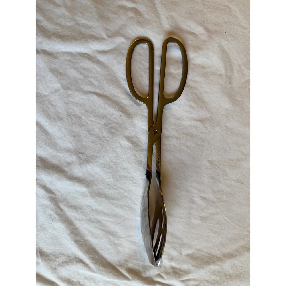 Oneida Stainless Steel Scissor Salad Tongs Silver Serving Utensils 9.5 Inch
